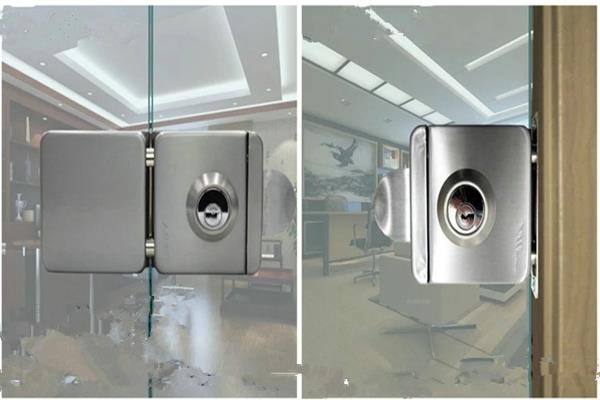 door lock for double swinging glass door