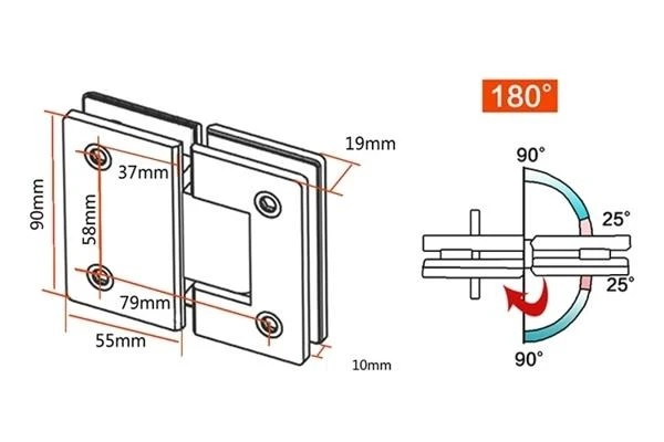 Stainless Steel Glass Door Hinges