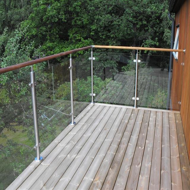 Wood And Glass Staircase Railing